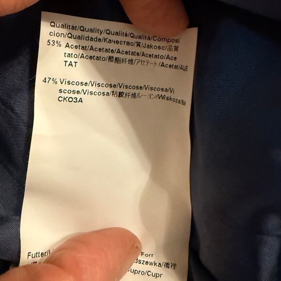 Boss Hugo Boss Navy Sleeveless Pleated Blouson Sheath Dress Sz 10 EUC Career - Picture 10 of 11